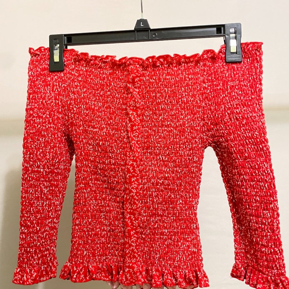 Red Strapless Top
